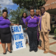 Brandi Jean-Baptiste, SGA President, center, with her cabinet at the early voting site at Schell-Sweet Community Resource Center on the campus of Edward Waters College on Oct. 22, 2018.